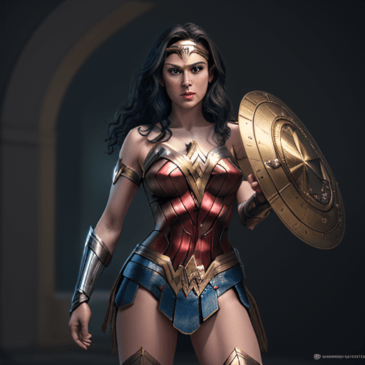 AI generated: time-travel watch with the design and character of wonder woman The watch is Green and Gold, no wate...