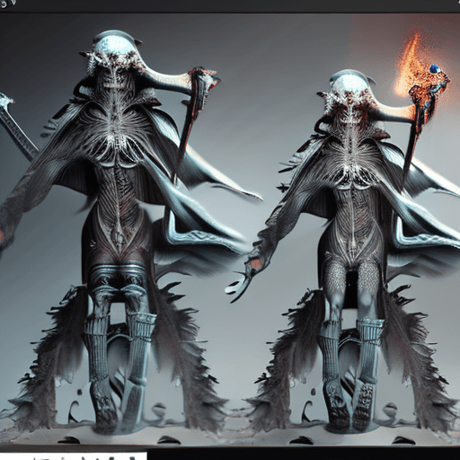 AI generated: Necromancer witch through the summoning of skeleton mages, beautiful, highly detailed, incredible qu...