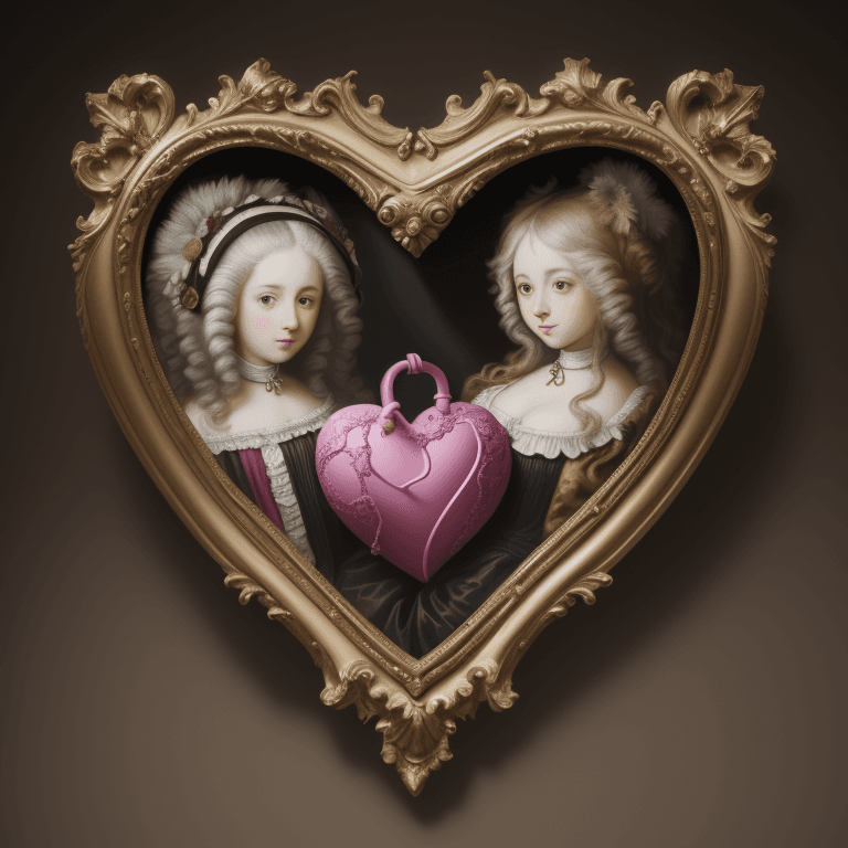AI generated: Photo of a Baroque heart