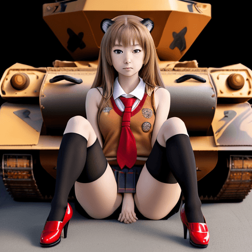 AI generated: masterpiece, taiga aisaka, smug, cute face, anime, anime face, girl sit on the front of realistic ta...