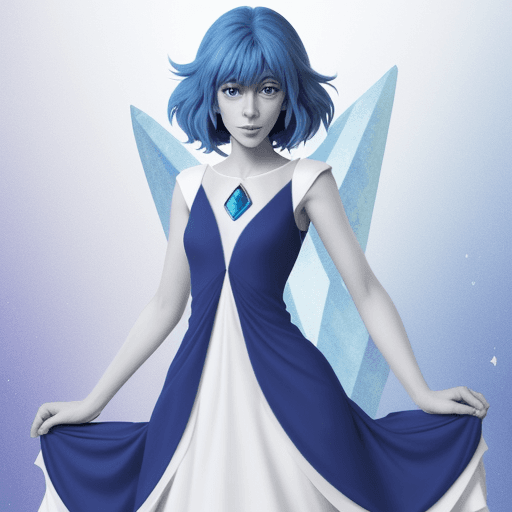 AI generated: A photo of Lapis from “Steven Universe” with dress