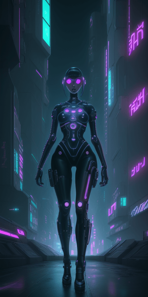 AI generated: girl of the future, futuristic design, electronic artwork, manga character, techno-noir, animated dr...