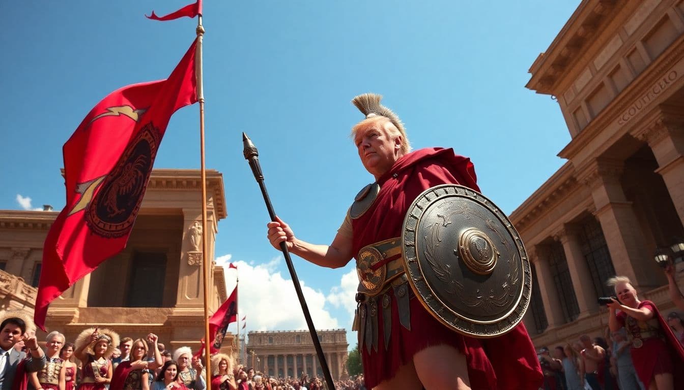 AI generated: trump is gladiator 