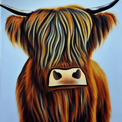 AI generated: Highland cow, hyperrealistic, picasso