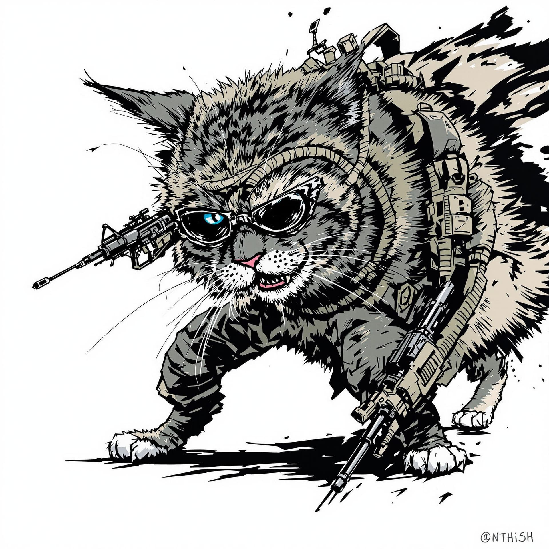 AI generated: cat special forces