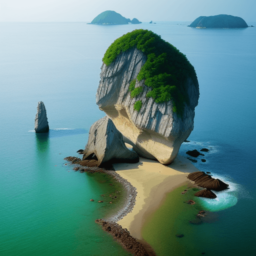 AI generated: Hongdo Rock, Sea Scenery, South Korea