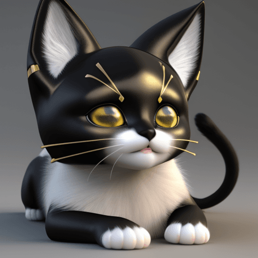 AI generated: 3d,baby pharaoh cat, hd, Realistic, black