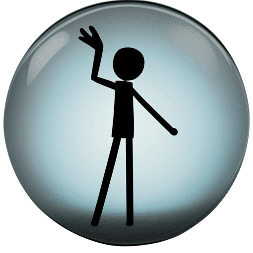AI generated: stick man figure with transparent shape

