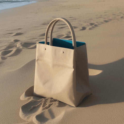 AI generated: a bag in the sand
