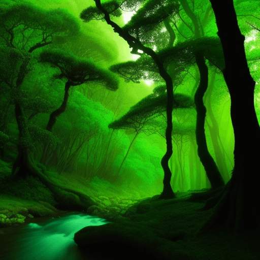 AI generated: Fondo de un bosque encantado