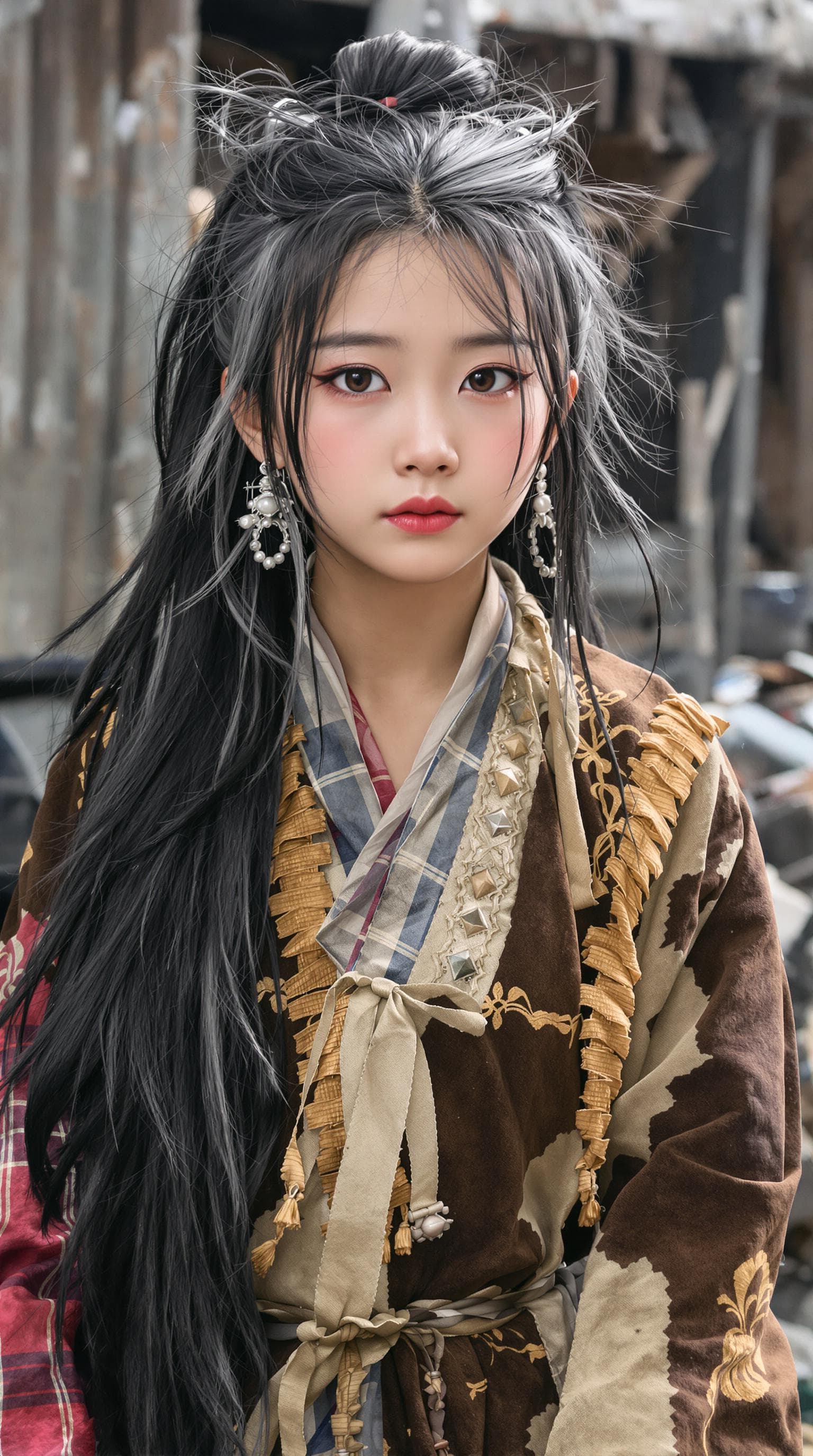 AI generated: a professional photo of a exceptionally of the most beautiful (Chinese peasant girl) girl in China, ...
