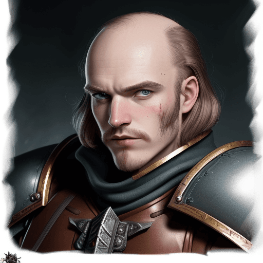 AI generated: A photograph styled  the universe of warhammer fantasy role play, of A short round man with matted h...