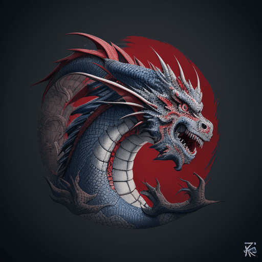 AI generated: japanese dragon tattoo drawing, in the style of matthias jung, kerem beyit, uhd image, authentic dep...