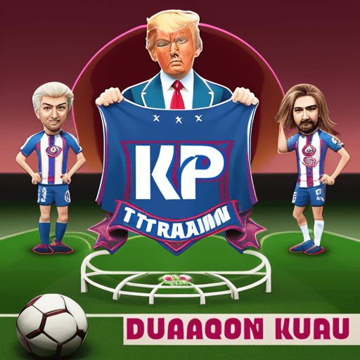 AI generated: A logo for my fantasy soccer squad, with Donald Trump in the logo of Trabzonspor Kulübü
