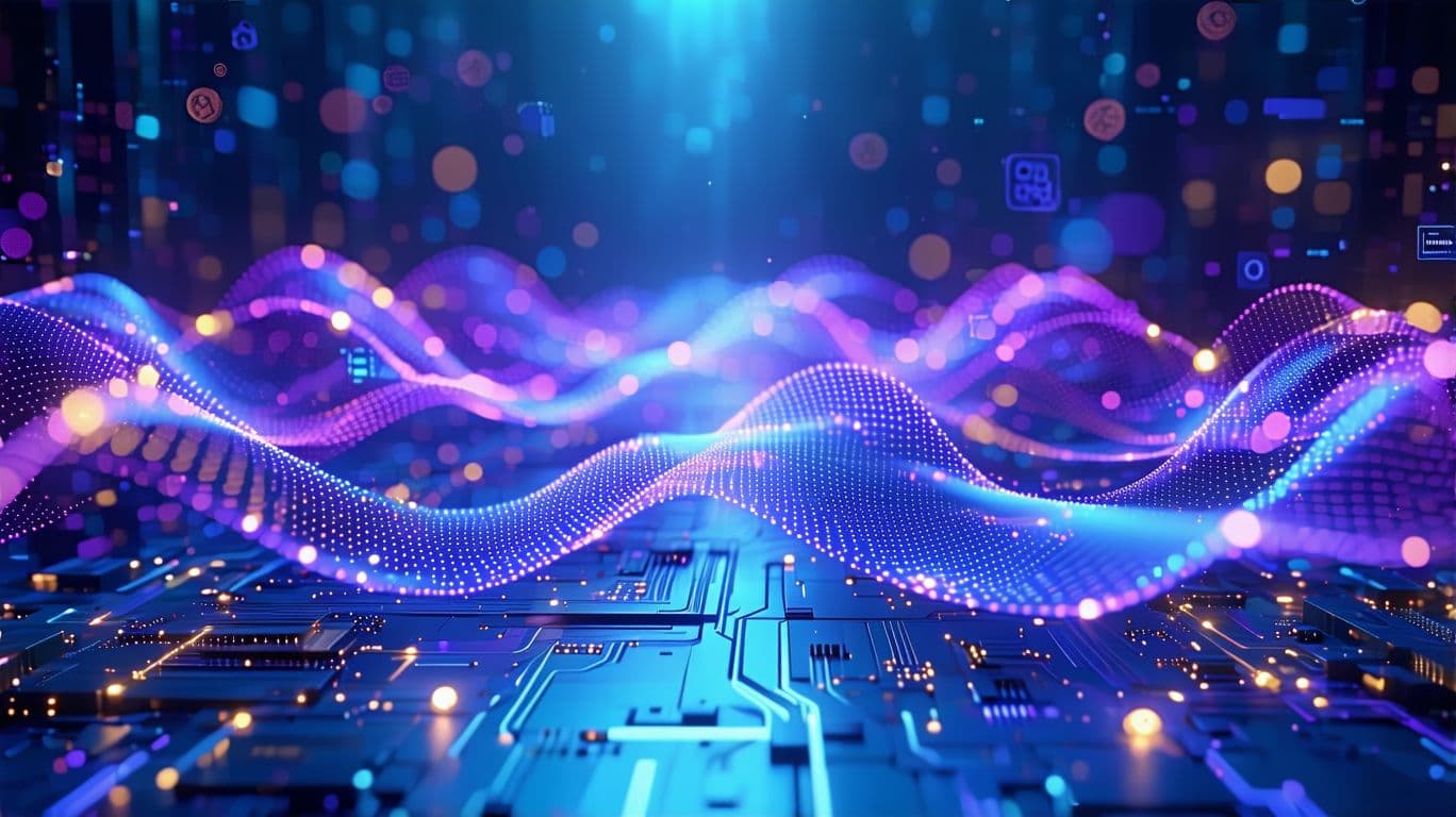 AI generated: A futuristic, fluid, and dynamic representation of a fintech automation platform using blockchain te...