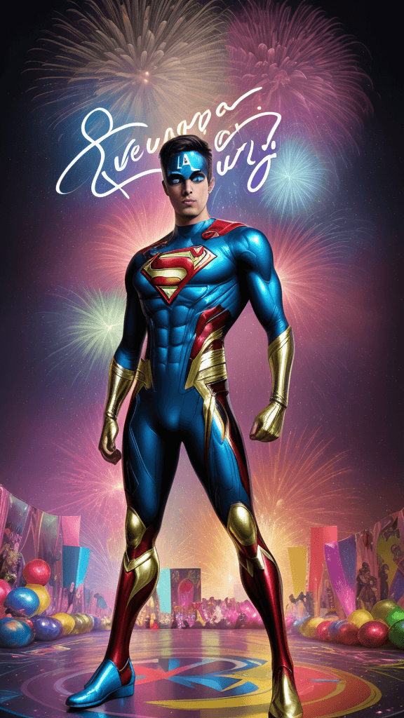 AI generated: New Year's greeting card emblazoned with (Happy New Year) using creative typography, integrated into...