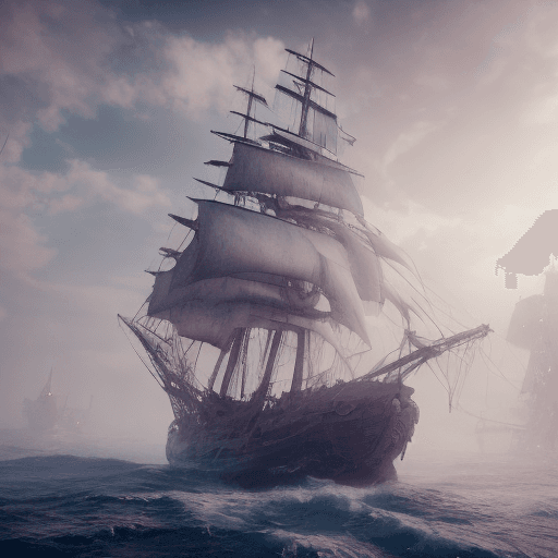 AI generated: photo of a realistic ship, dramatic light, cinematic lighting, battered, low angle, trending on arts...