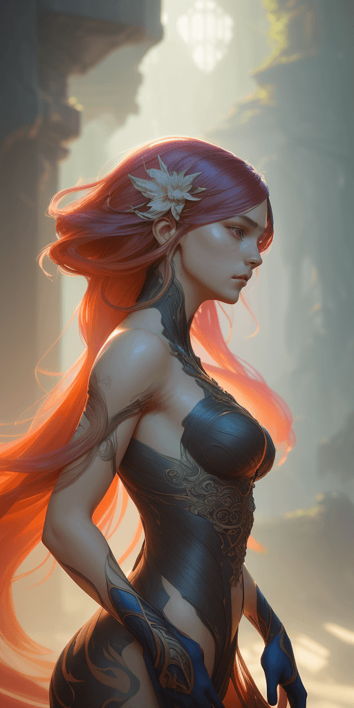 AI generated: beautiful (zxzxberna), intricate colorful hair with , sunlight, beautiful lighting, vibrant lighting...