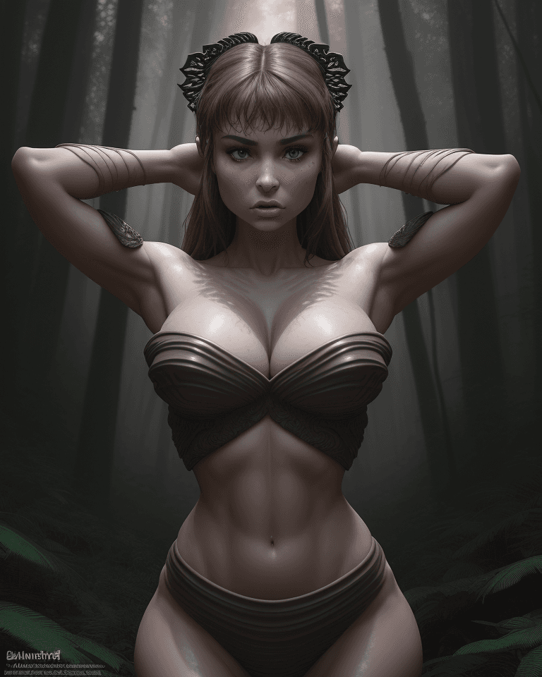AI generated: highly detailed and realistic 3D model of Sophie Mudd's angry expression, lending an air of intensit...