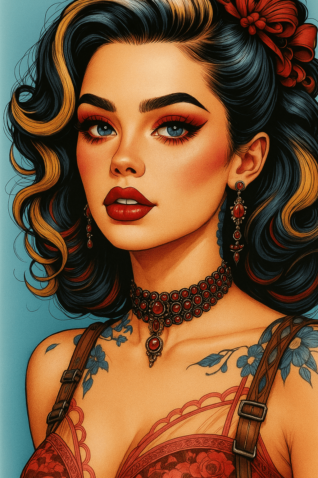 AI generated: Colorise cette image dans un style rockabilly