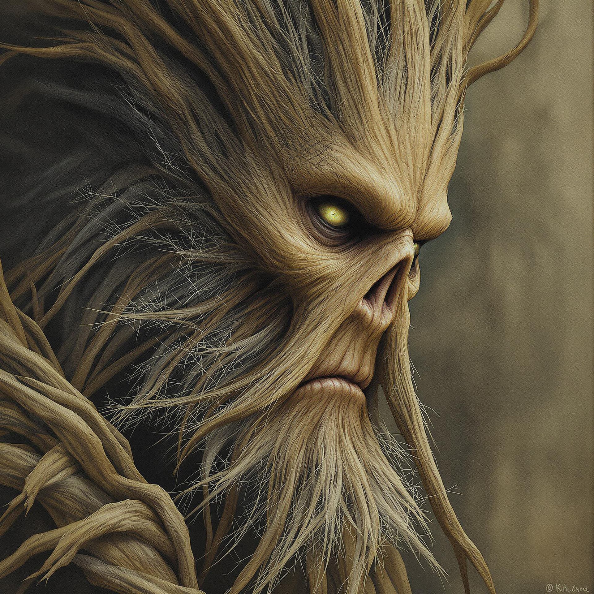 AI generated: portrait of treebeard, hr giger, greg rutkowski, luis royo, wayne barlowe, highly detailed, 8 k 