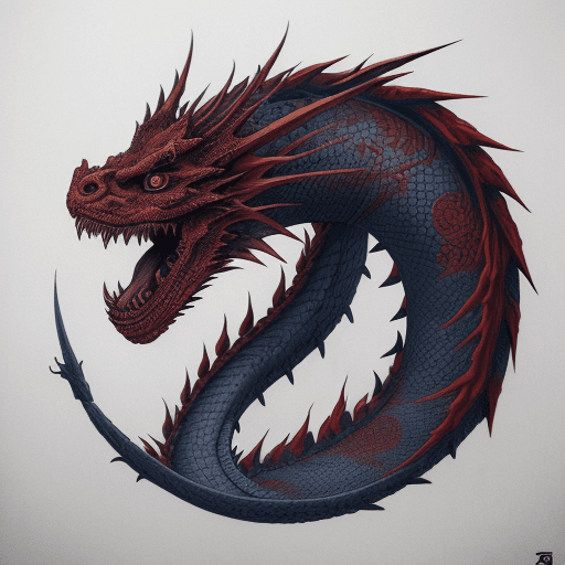 AI generated: japanese dragon tattoo drawing, in the style of matthias jung, kerem beyit, uhd image, authentic dep...