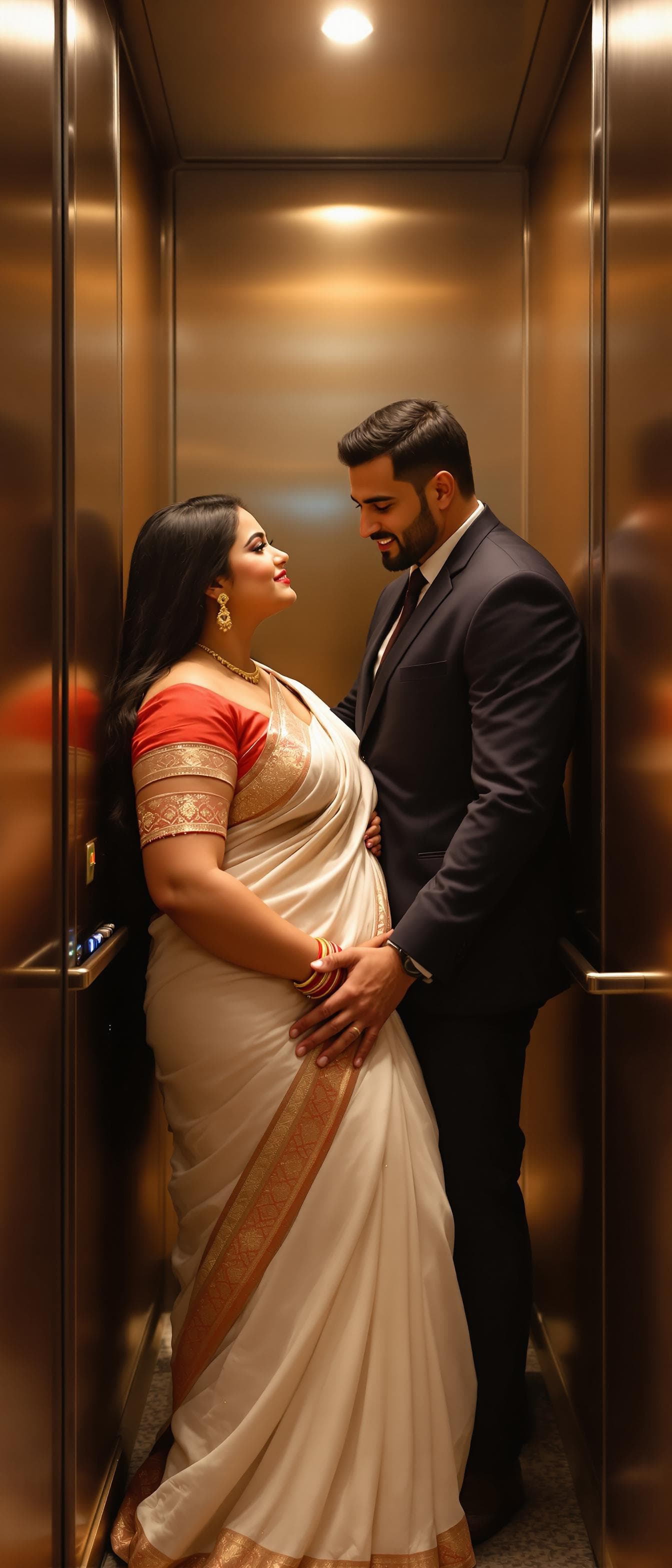 AI generated: A Maharashtrian gorgeous looking beautiful enormous BBW CURVY MILF  sexy bright fair skin woman and ...