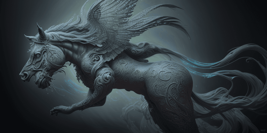 AI generated: Side angle view action pose motion blur,  the Other fantastical, fantasy, UHD, soft glow, divine pro...