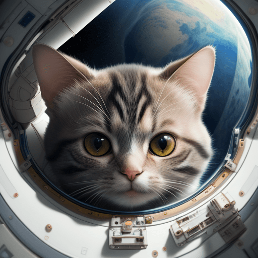 AI generated: Ralistic, ((Masterpiece, best quality)), cute cat in astronaut suite space, Ultra-High-Definition, (...