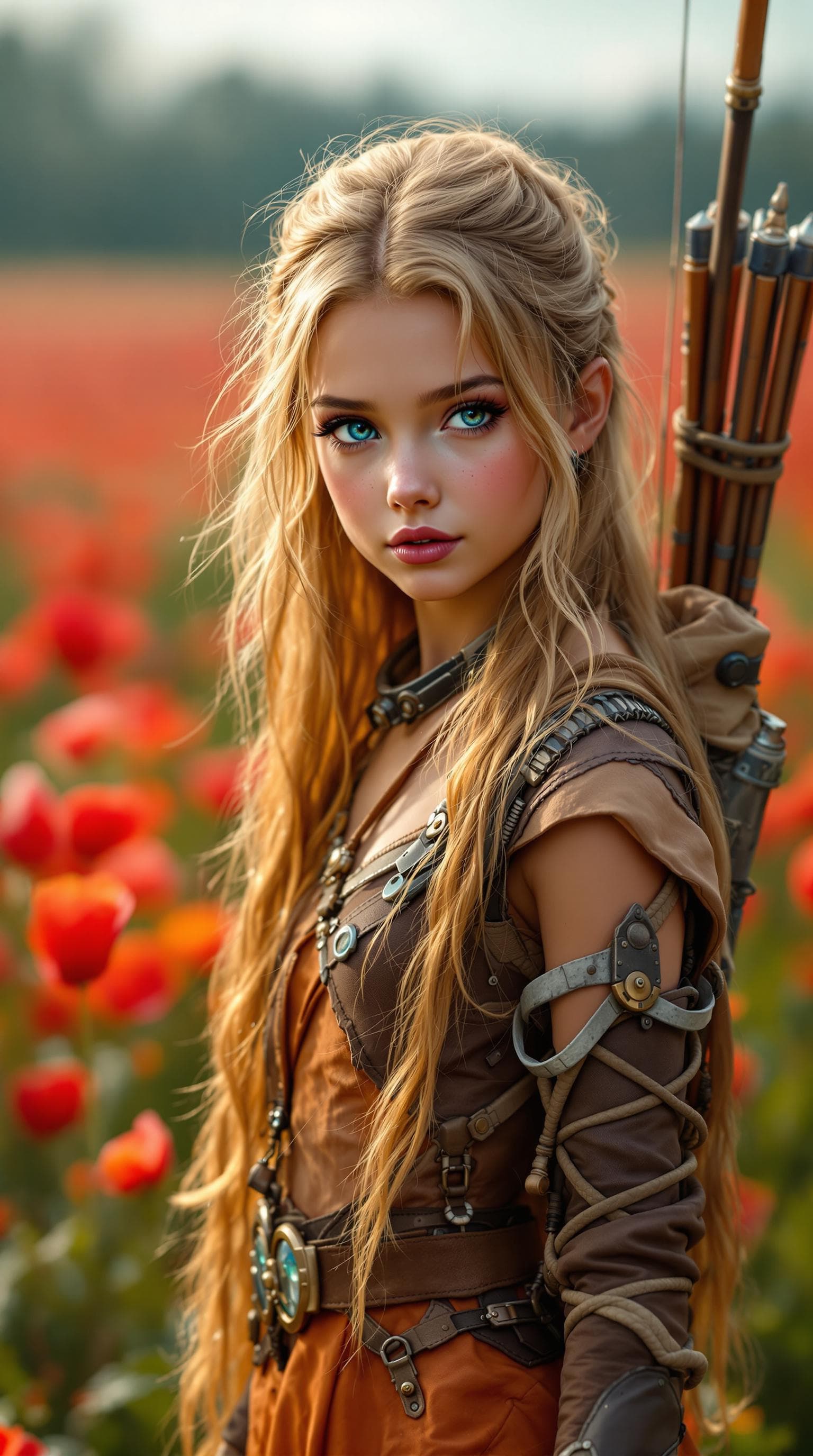 AI generated: a professional photo of a exceptionally beautiful girl in the world, (age 7) of the badlands(futuris...