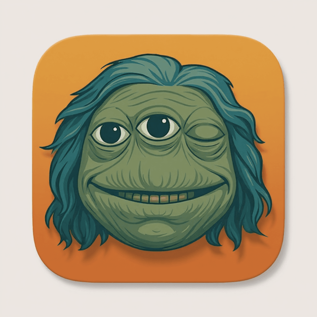 AI generated: an app icon of the character centered in the middle. iOS style.