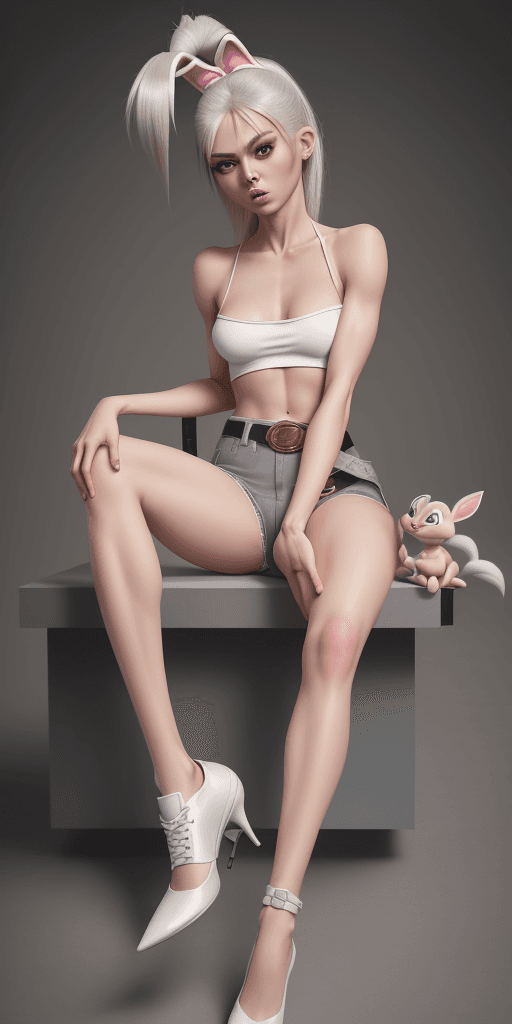 AI generated: (masterpiece), best quality, expressive eyes, perfect face, full no clothes body, gray belt, with a ...