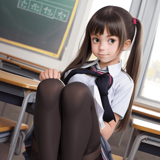 AI generated: An girl ,in the shool,wearing a  stockings，stockings