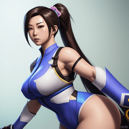 AI generated: Hyper realistic overwatch chun Lin  perfect boody bigger 
