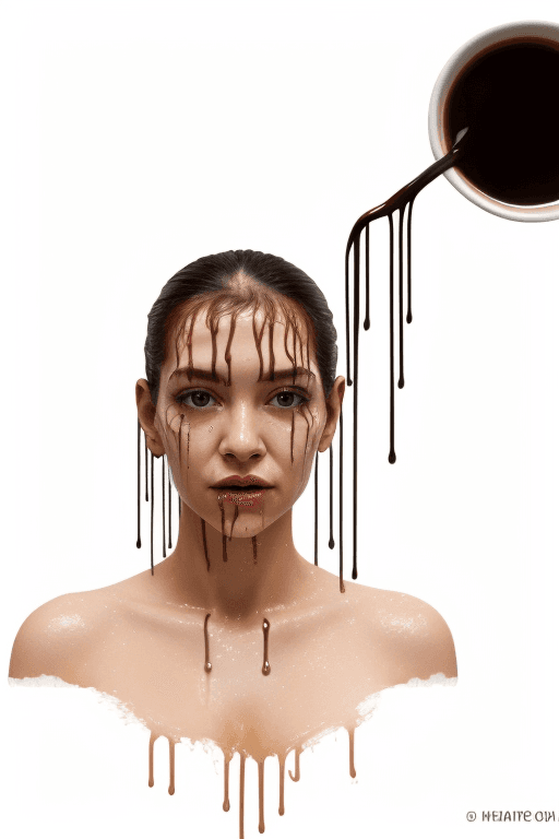 AI generated: Impactful composition, dripping (neon:0.4) (coffee:0.4) (heat splash:0.4) paint across the shape of ...