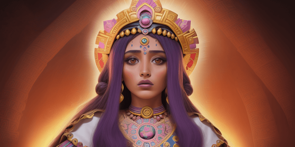 AI generated: una princesa azteca hermosa desmayada boca arriba horizontalmente 