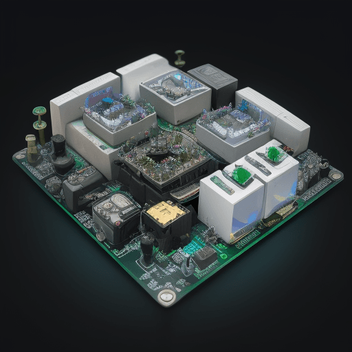 AI generated: microscopic community living on a circuitboard:: hyperrealisitc Mainboard Computer:: 8k