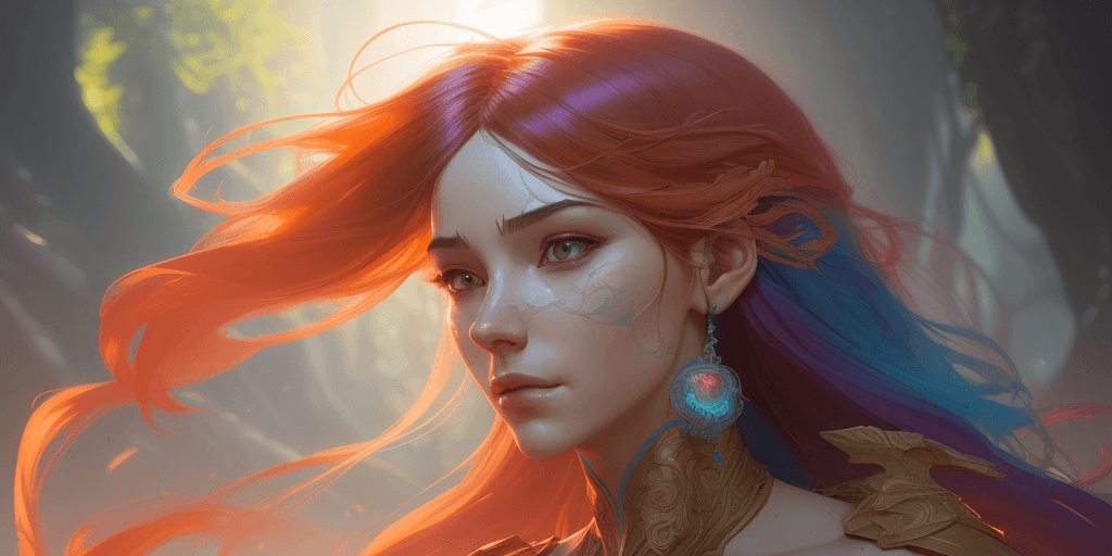 AI generated: beautiful (zxzxberna), intricate colorful hair with , sunlight, beautiful lighting, vibrant lighting...