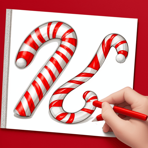 AI generated: drawing christmas candy canes