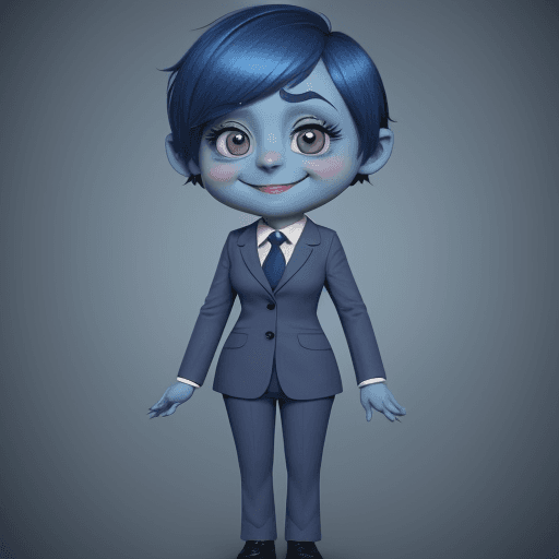 AI generated: animation, cute character, in a suit, big eyes, smiling, small nose, full body, fictional character,...
