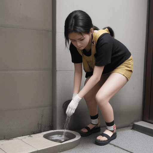 AI generated: female, urinating
