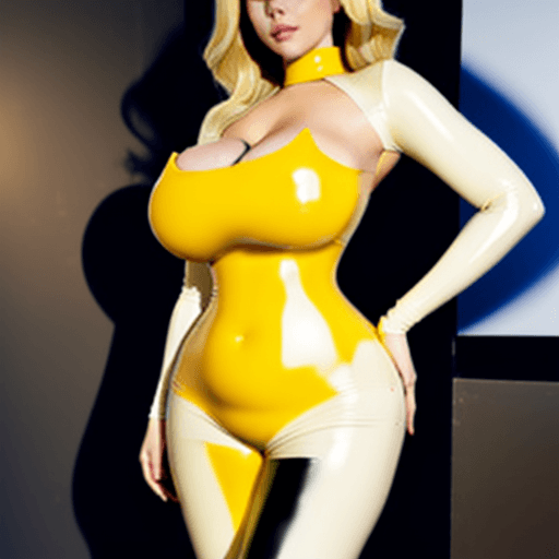 AI generated: Curvy blonde in latex