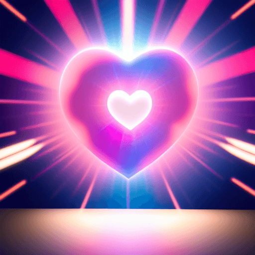 AI generated: A big 3D red heart with a lot of gunsot hols in the middle of the screen with a fringe decoration ar...