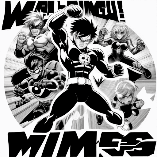 AI generated: Logo in black and white for the MangaVerse website