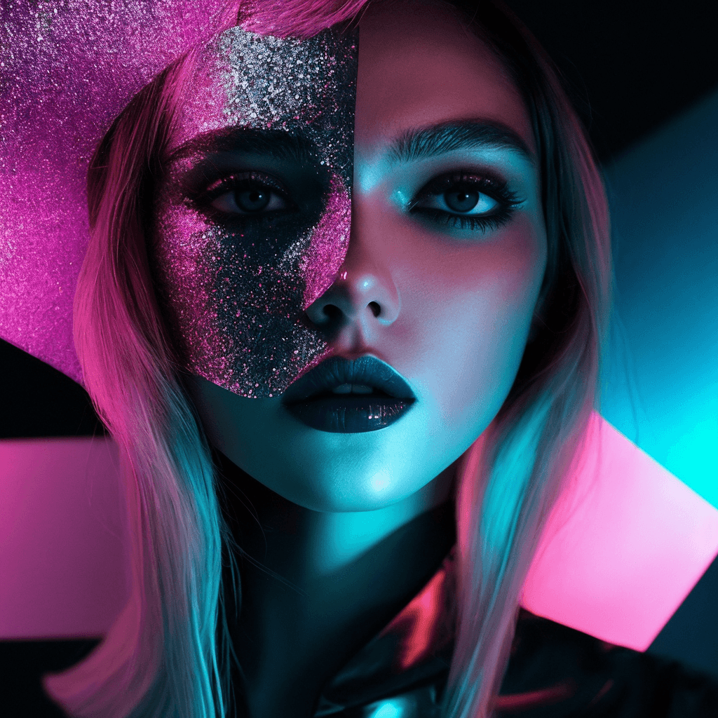 AI generated: woman sasha luss in a Mirror World: Reflective, crystalline realm with endless mirrors, elegant woma...
