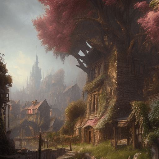 AI generated: """"a couple of beautiful dark fantasy medieval village in a beautiful landscape""8k resolution conc...