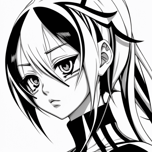 AI generated: graphic lines , anime,{{{{{{black and white style}}}}}},no color