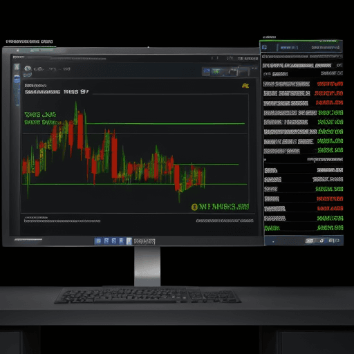 AI generated: trading profitable system
computer screen with words: 'trade of the week by stocktrader Andy'