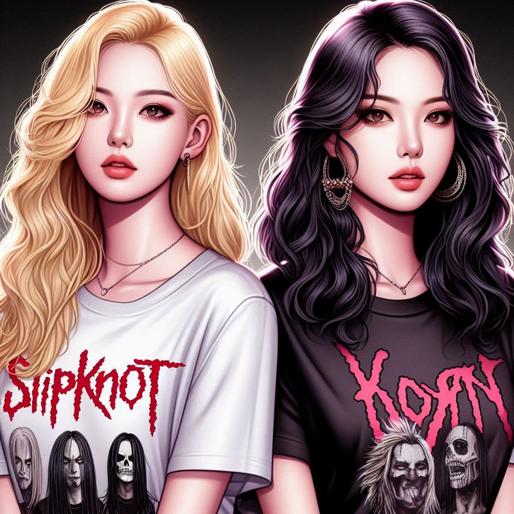 AI generated: a couple of women standing next to each other, a comic book panel by Kim Du-ryang, trending on devia...