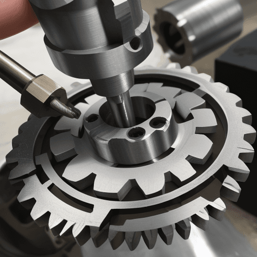 AI generated: Photo of a ultra realistic mechanic realize maintenance repair on metal cnc machine, whit tools, nee...